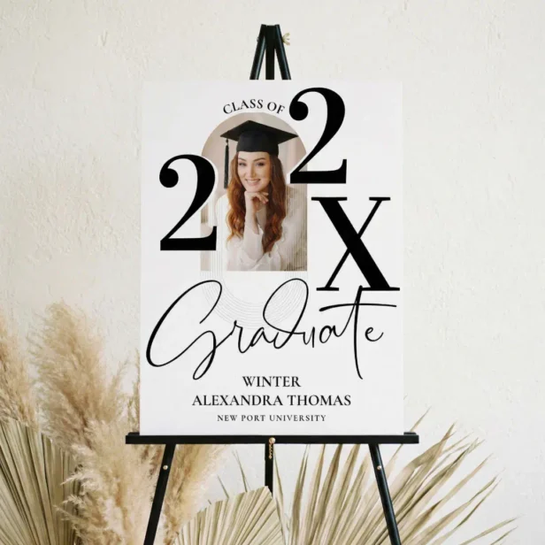 Trendy Bold Year Arch Photo Graduation Welcome White Foam Board