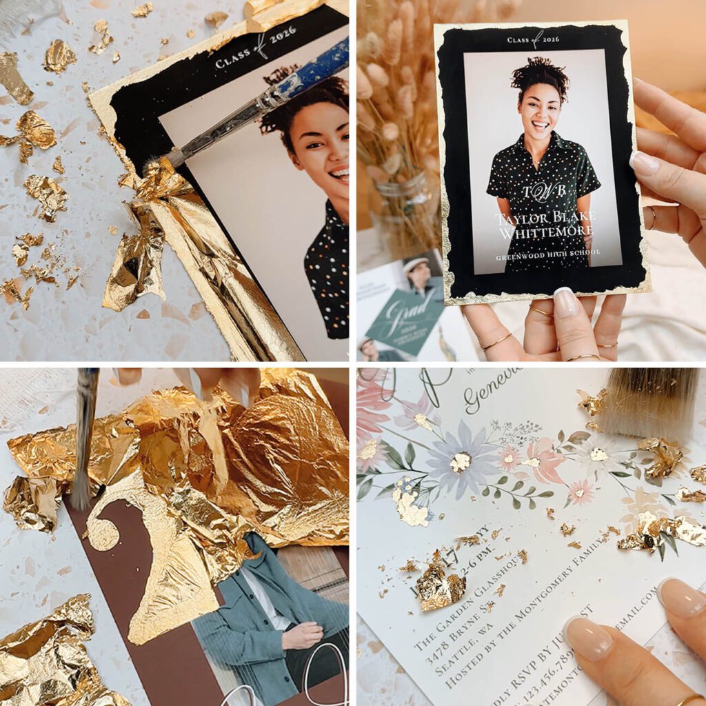 Graduation DIY Inspiration Ideas: DIY Gold Leaf Graduation Cards Moodthology Papery