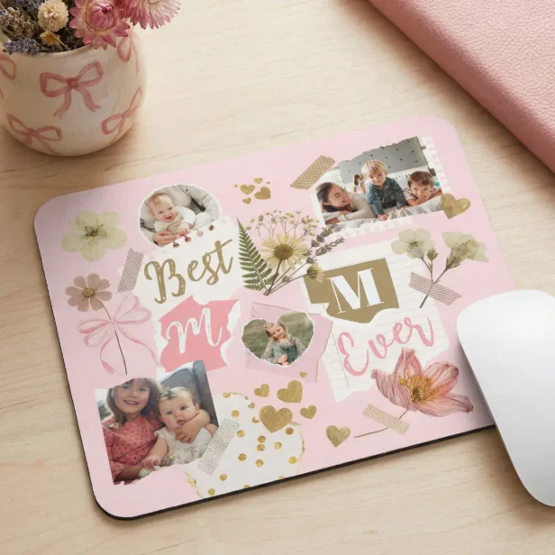 Best Mom Ever Mother's Day Scrapbook Photo Collage Mouse Pad