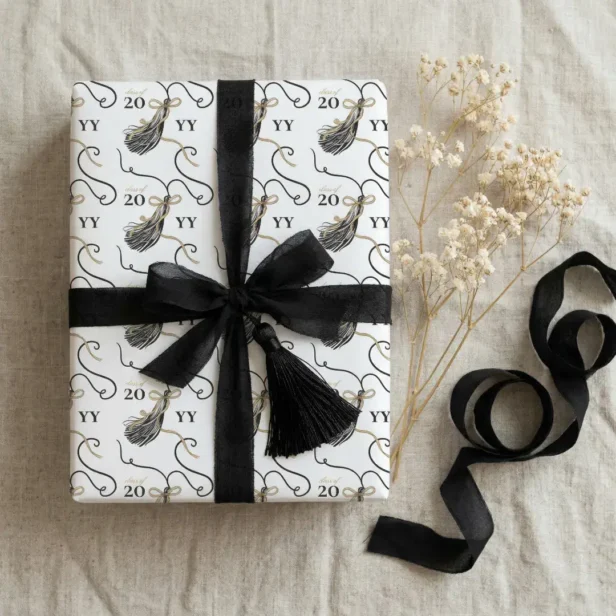 Congrats Graduation Tassel Class of 2026 Elegant Wrapping Paper Sheets