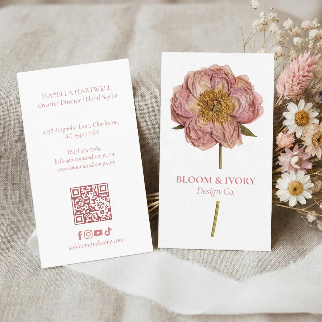 Elegant Modern Luxury Wildflower Botanical Floral Business Card
