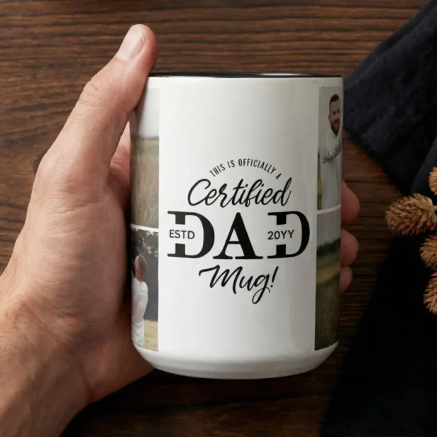 Father’s Day Certified Dad Mug Dad Photo Collage Mug