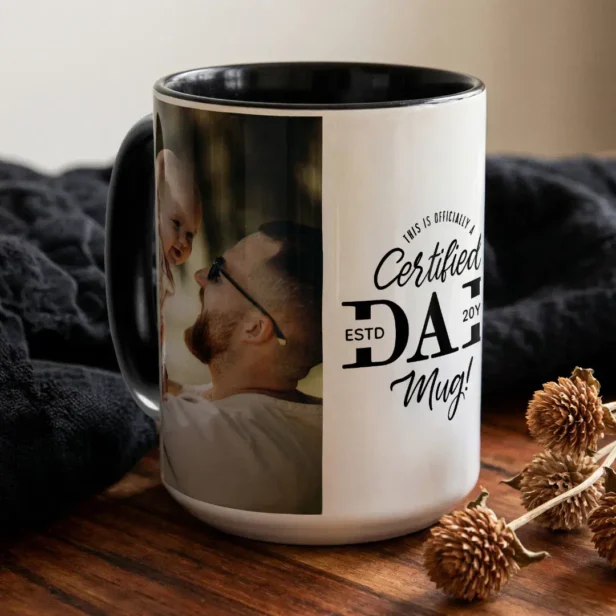 First Father’s Day Certified Dad Mug New Dad Photo Mug