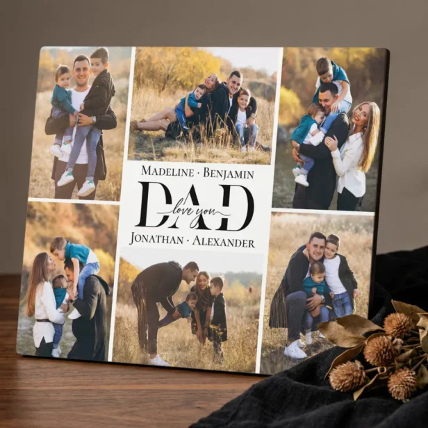 Love You Always Dad Simple Photo Collage Keepsake Plaque