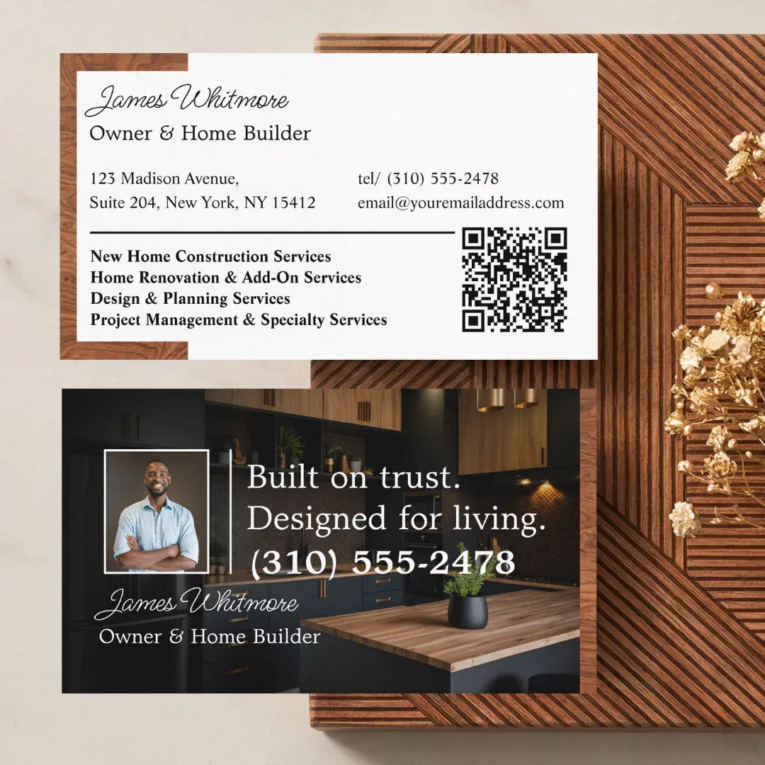 Luxury Home Renovation Home Builder Photo Qr Code Business Card
