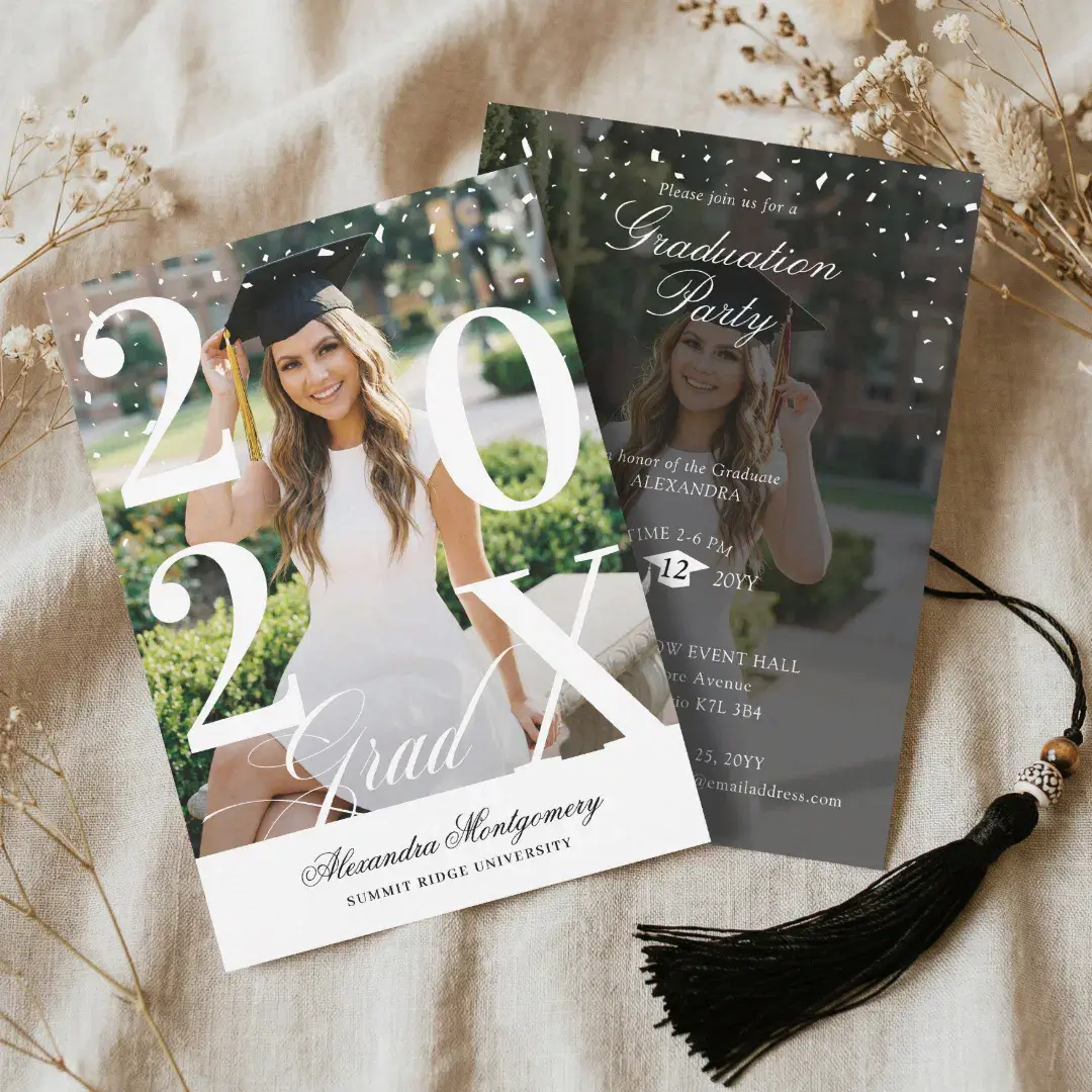 Minimal Modern Bold Graduation Year Photo Party Invitation