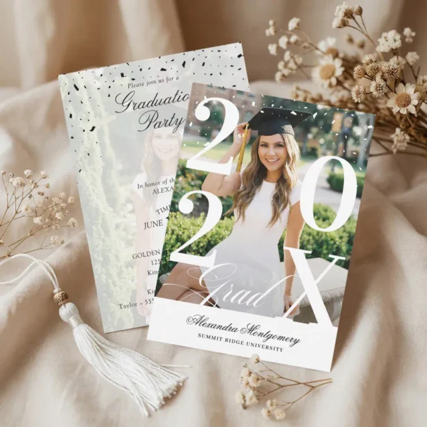 Minimal Modern Bold Graduation Year Photo Party Invitation