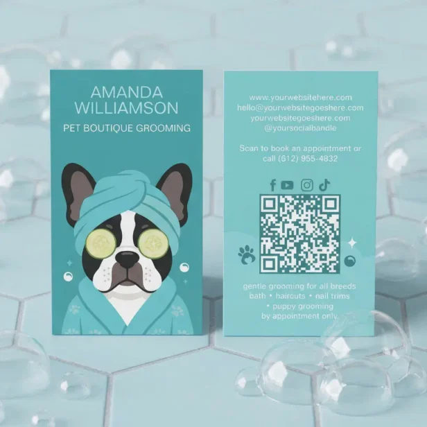Pampered Pet Cat Spa Grooming Salon Professional Business Card