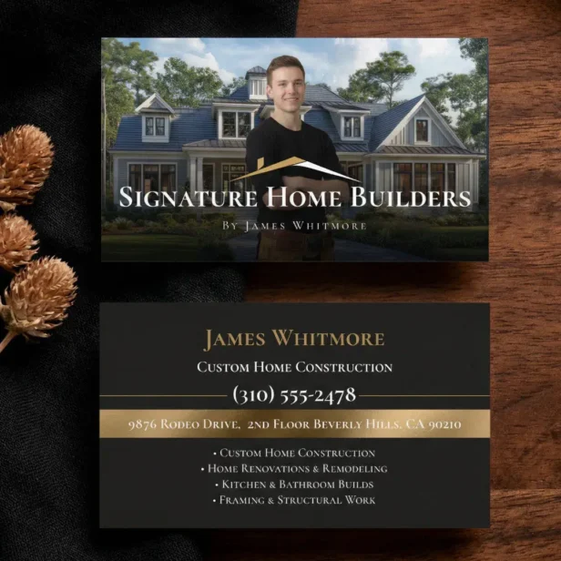 Professional Home Builder Contractor Photo Qr Code Business Card