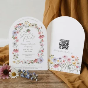 Watercolor Wildflower Graduation Garden Party Arch Invitation