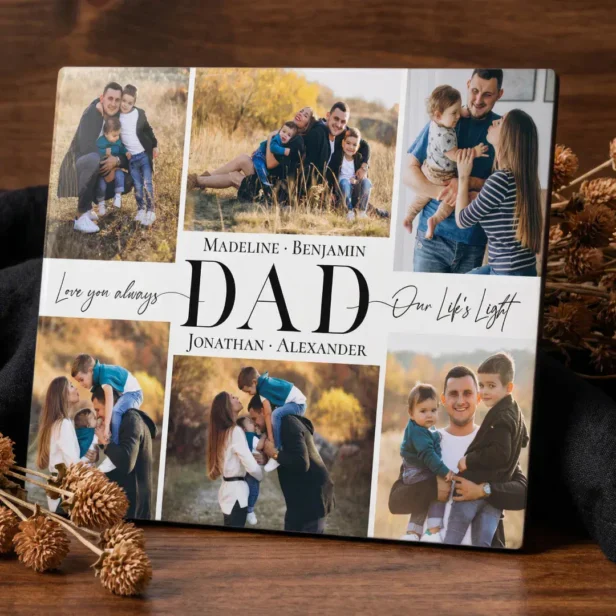 We Love You Dad Simple Photo Collage Keepsake Plaque