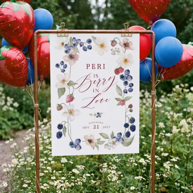 Berry in Love Bridal Shower Wild Berries & Flowers Foam Board