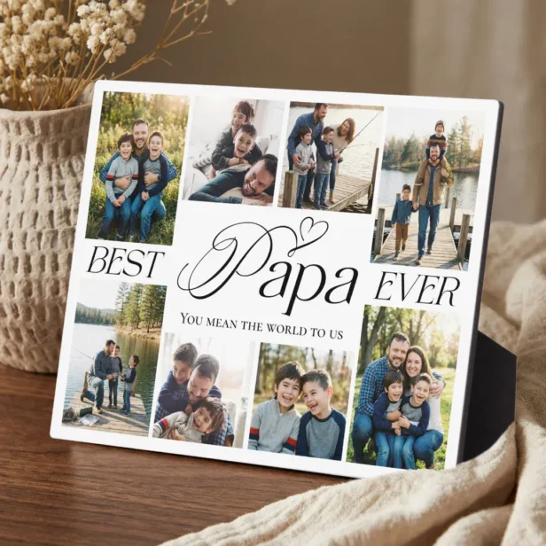 Best Papa Ever Personalized Photo Collage keepsake Plaque
