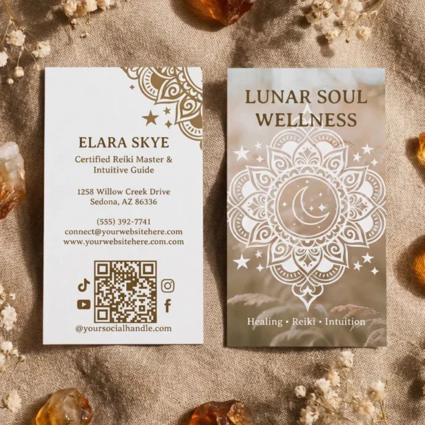 Celestial Mandala Holistic Spiritual Wellness Business Card