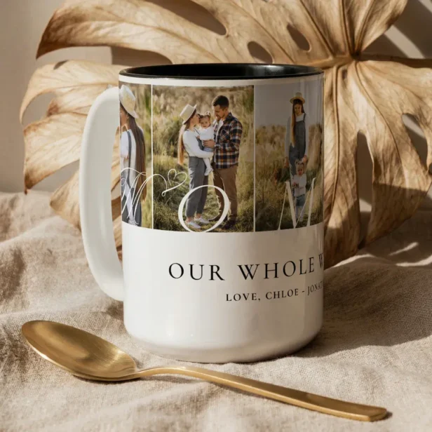 Elegant Mommy Photo Collage Mothers Day keepsake Two-Tone Coffee Mug