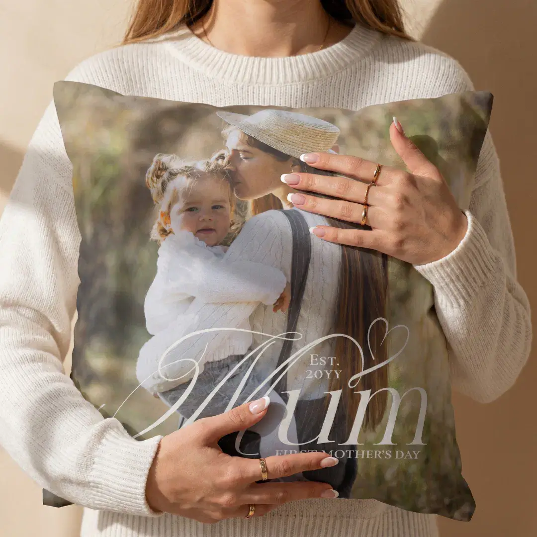 First Mother’s Day Mum Baby Photo Keepsake Gift Throw Pillow