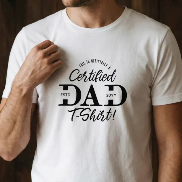 Fun First Father’s Day Certified Dad New Dad Est. Tri-Blend Shirt