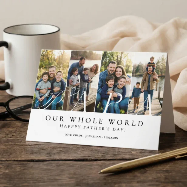 Happy Father's Day Best Papa Ever Photo Collage Card