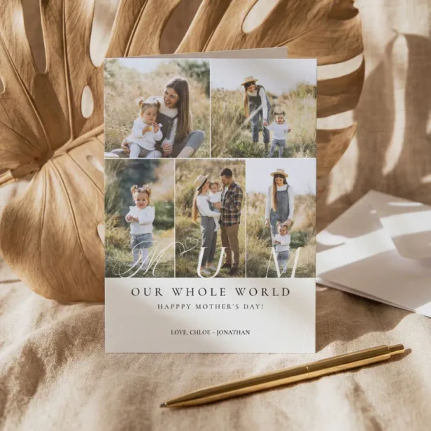 Happy Mother's Day Best Mum Ever Photo Collage Card