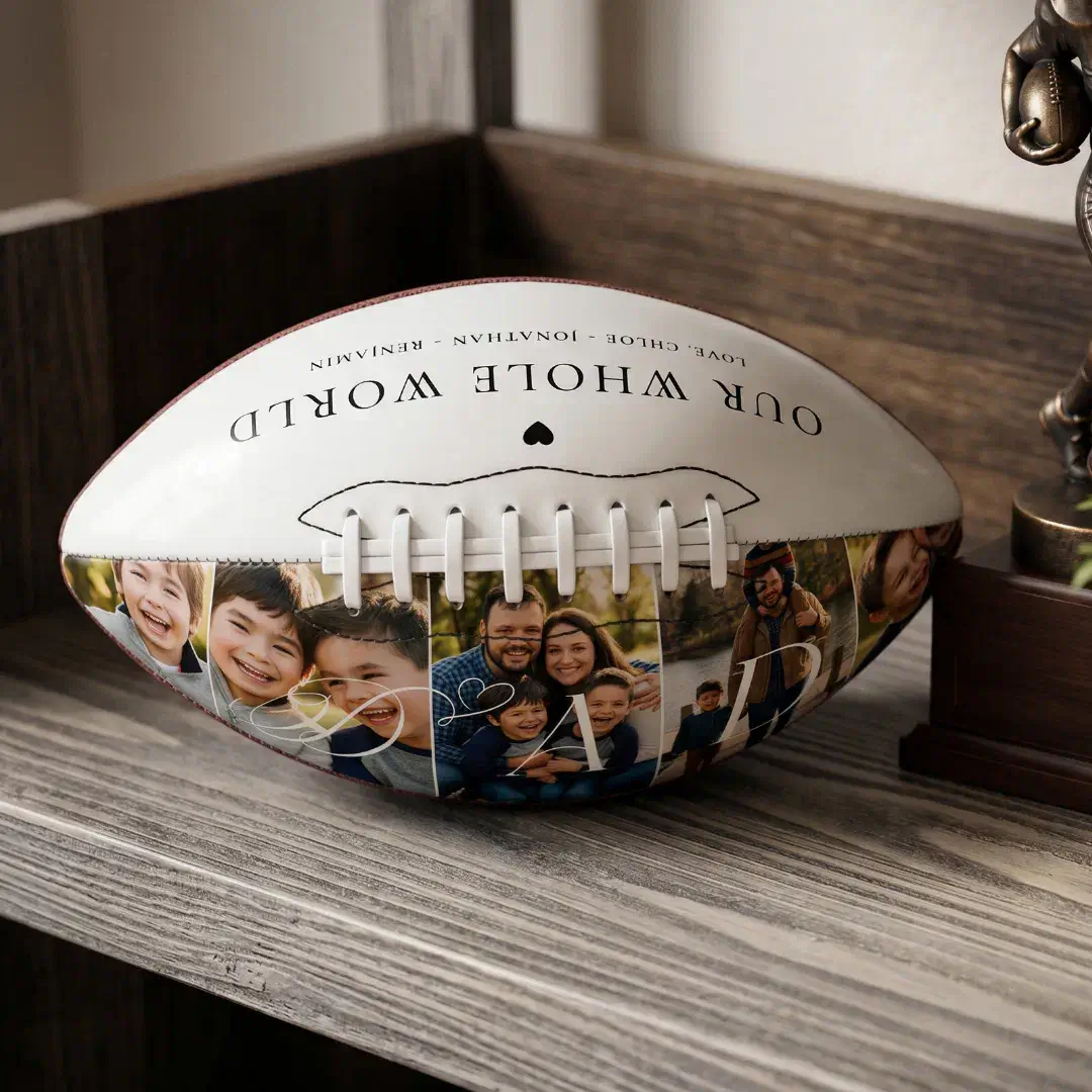Modern Dad Photo Collage Fathers Day keepsake Football