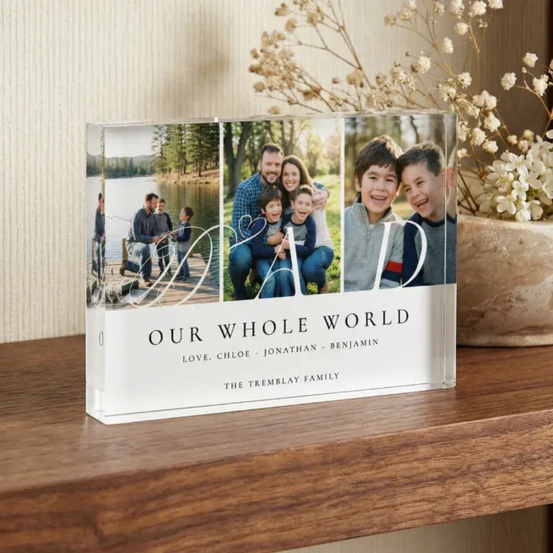 Modern Dad Photo Collage Fathers Day keepsake Gift Photo Block