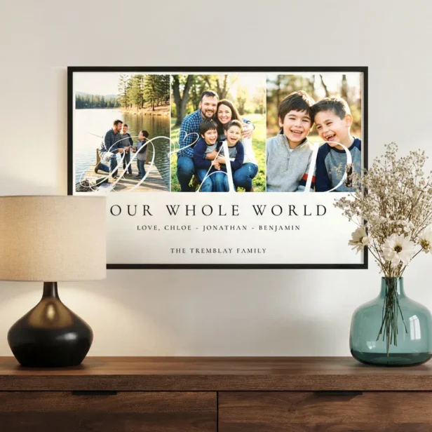 Modern Dad Photo Collage Fathers Day keepsake Gift Canvas Print