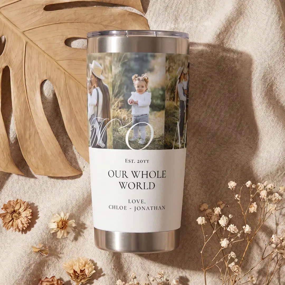 Modern Mom Photo Collage Mothers Day keepsake Gift Insulated Tumbler
