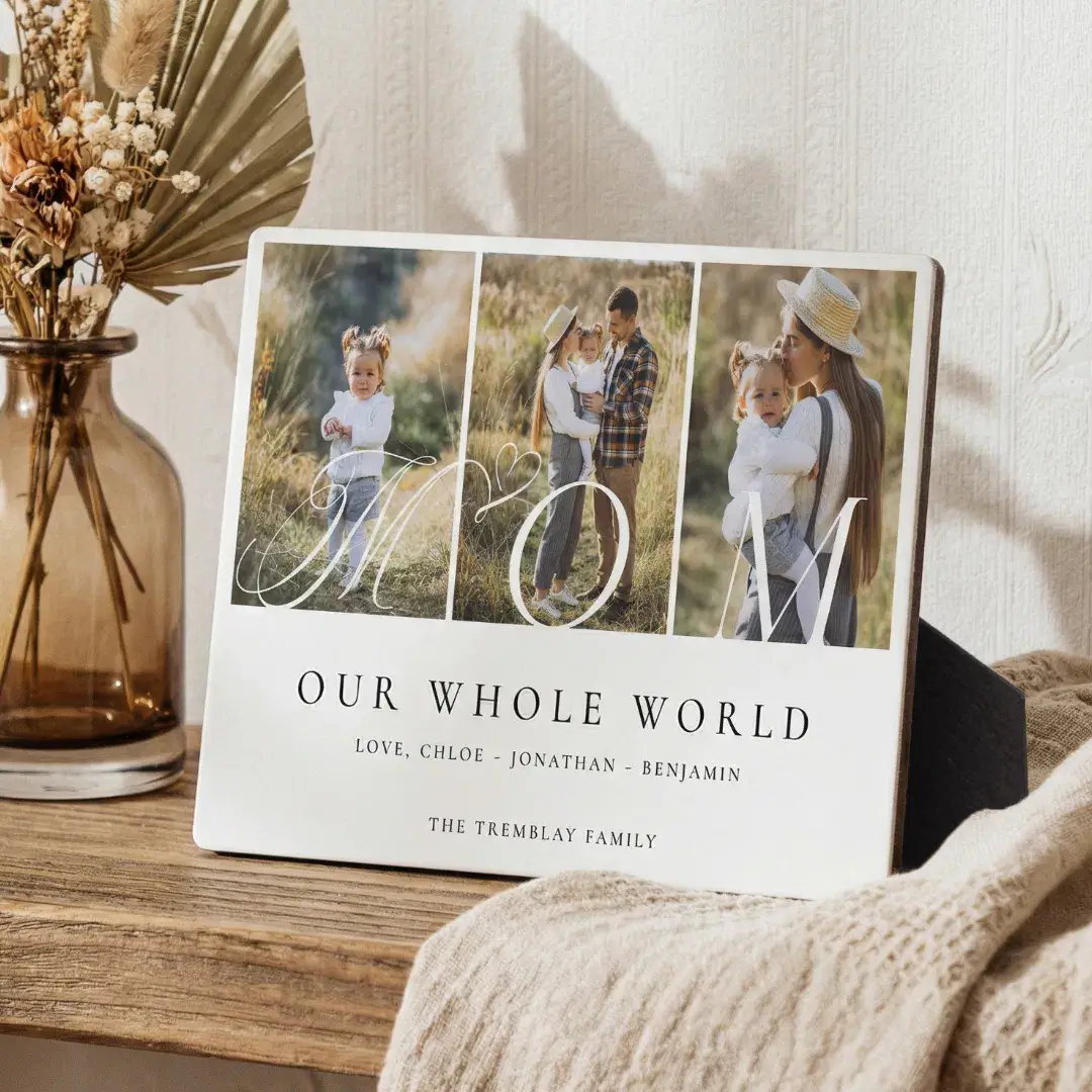 Modern Mom Photo Collage Mothers Day keepsake Gift Plaque