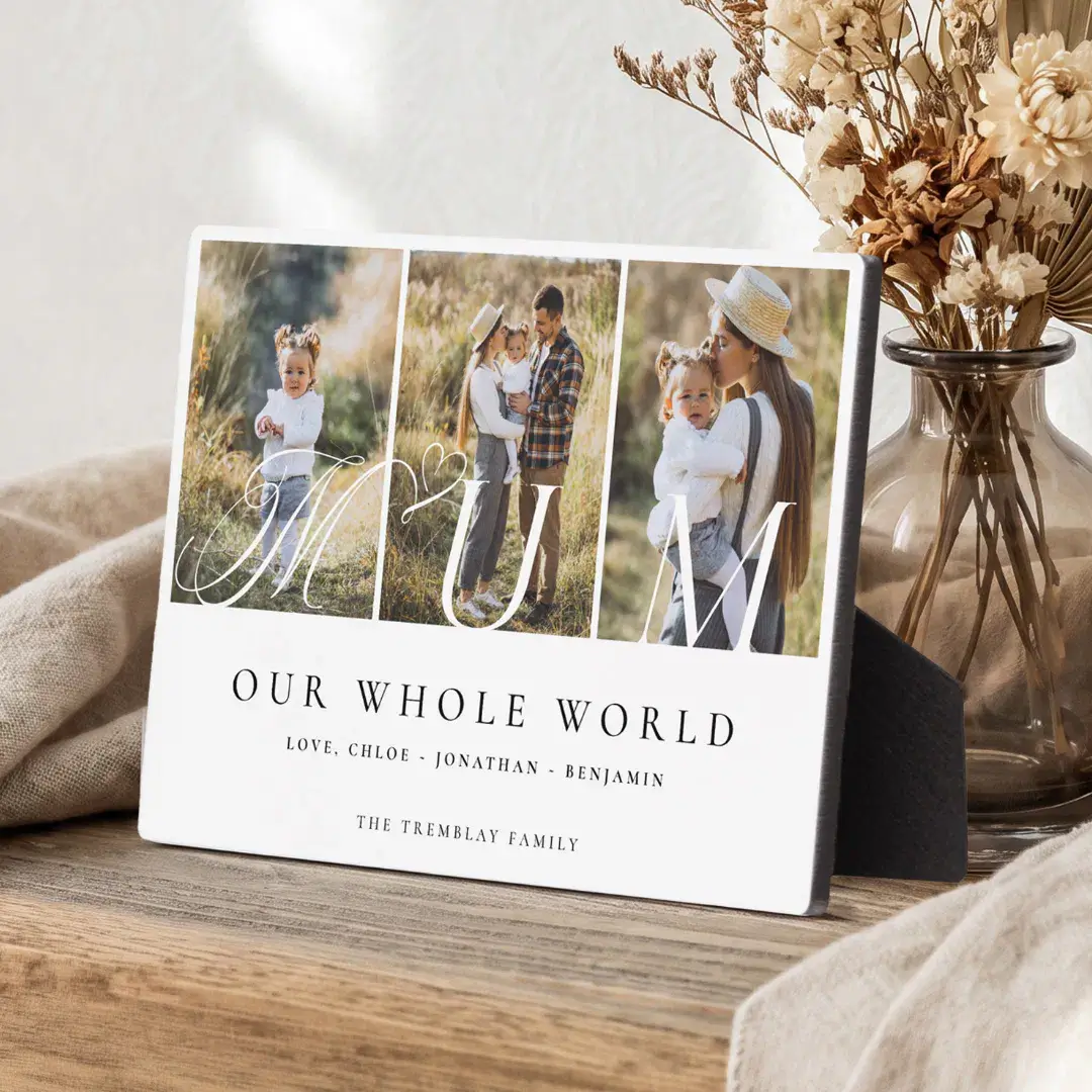 Modern Mum Photo Collage Mothers Day keepsake Gift Photo Plaque