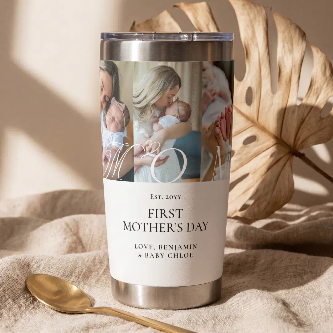 Mom Photo Collage First Mother's Day Keepsake Gift Insulated Tumbler