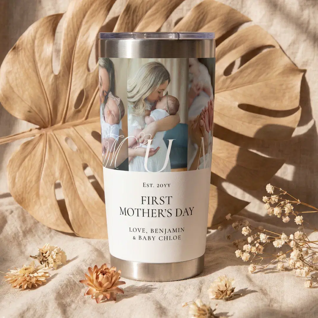 Mum Photo Collage First Mother's Day Keepsake Gift Insulated Tumbler