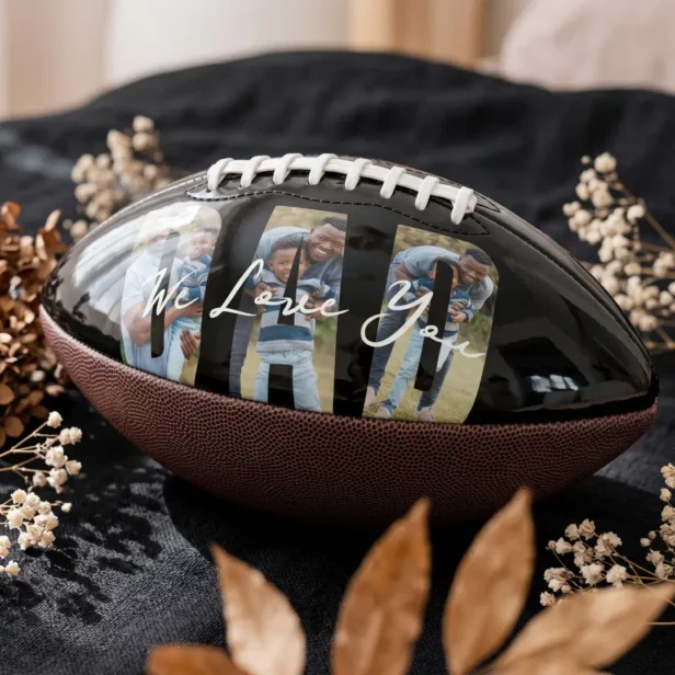 Custom We Love You Dad Photo Father’s Day Gift Football