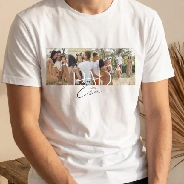 Elegant Dad Era Family Photo Collage Fathers Day T-Shirt