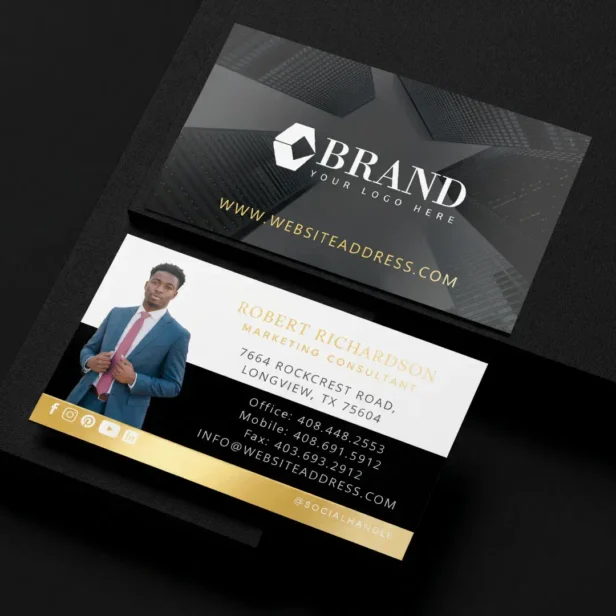 Modern Luxury Professional Real Estate Agent Photo Foil Business Cards