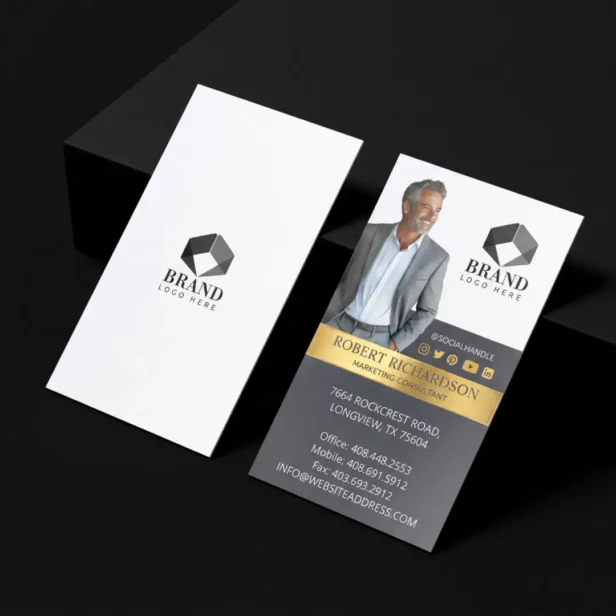 Modern Luxury Professional Real Estate Agent Photo Foil Business Cards