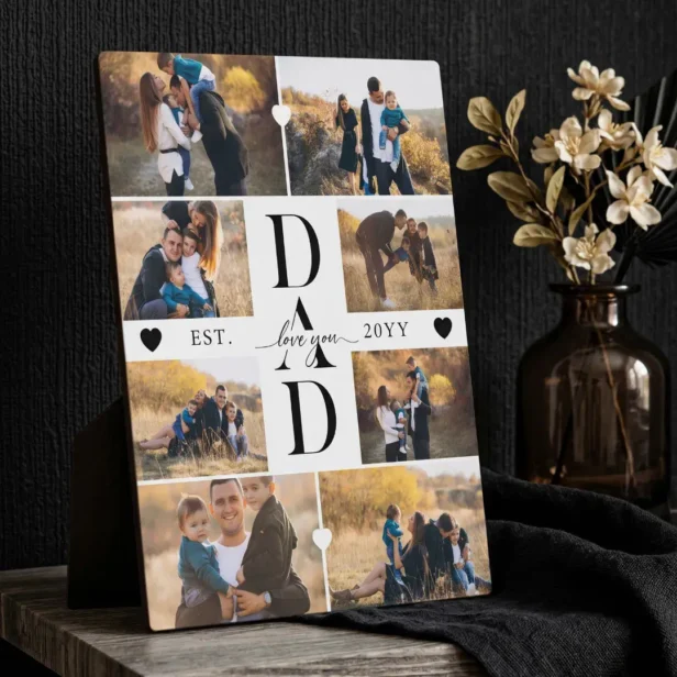 We Love You Dad Established Father Photo Collage Plaque