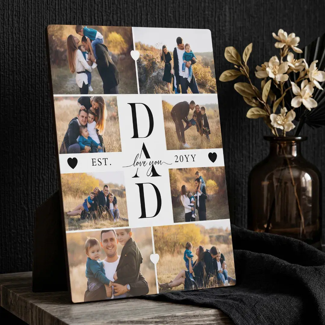 We Love You Dad Established Father Photo Collage Plaque