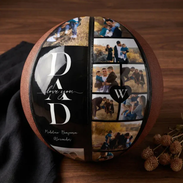 We Love You Dad Personalized Father Photo Collage Basketball