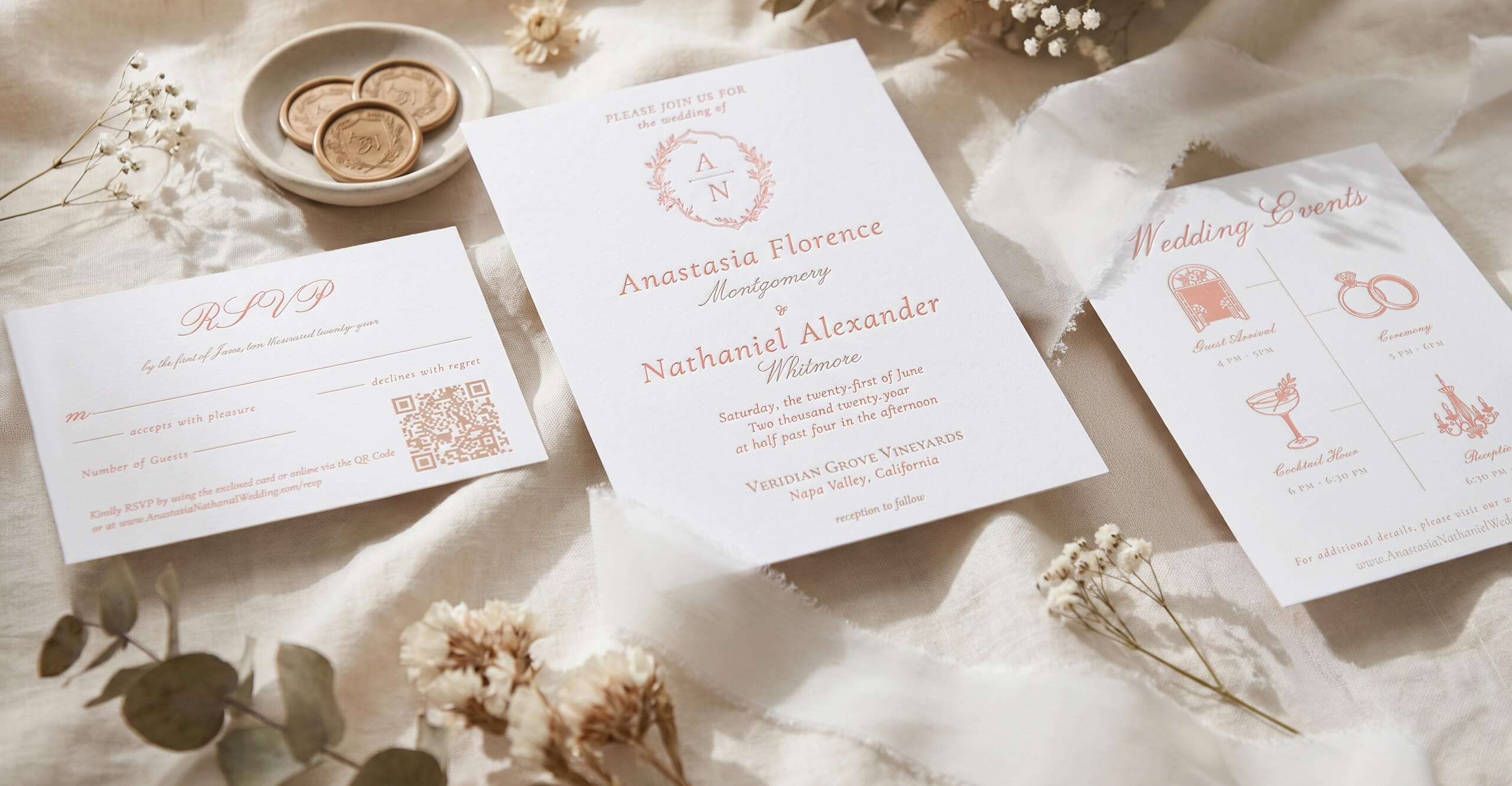 Luxury Letterpress Wedding Invitations, RSVP Cards & Wedding Stationery Suites Designs By Moodthology Papery