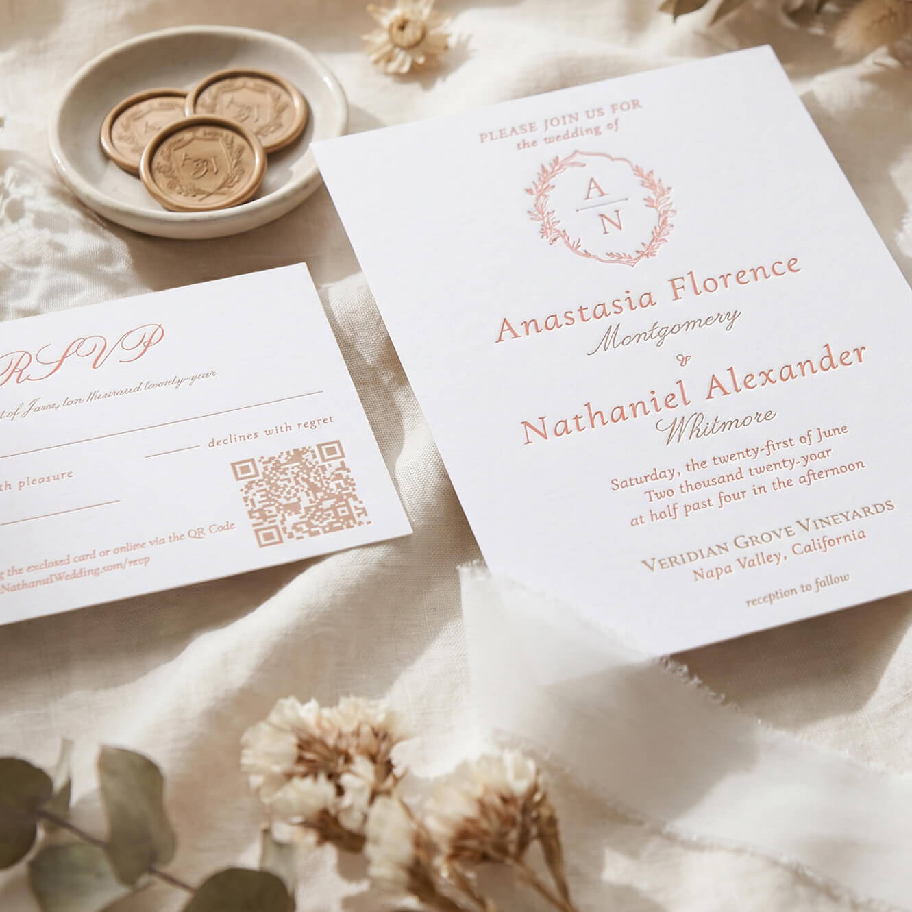 Luxury Letterpress Wedding Invitations, RSVP Cards & Wedding Stationery Suites Designs By Moodthology Papery