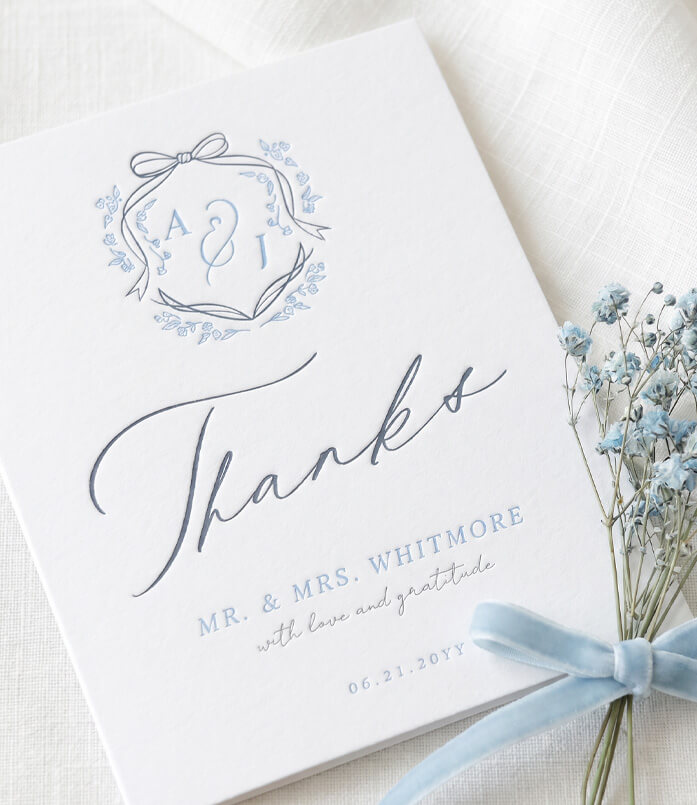 Letterpress Wedding Thank You Cards By Moodthology Papery