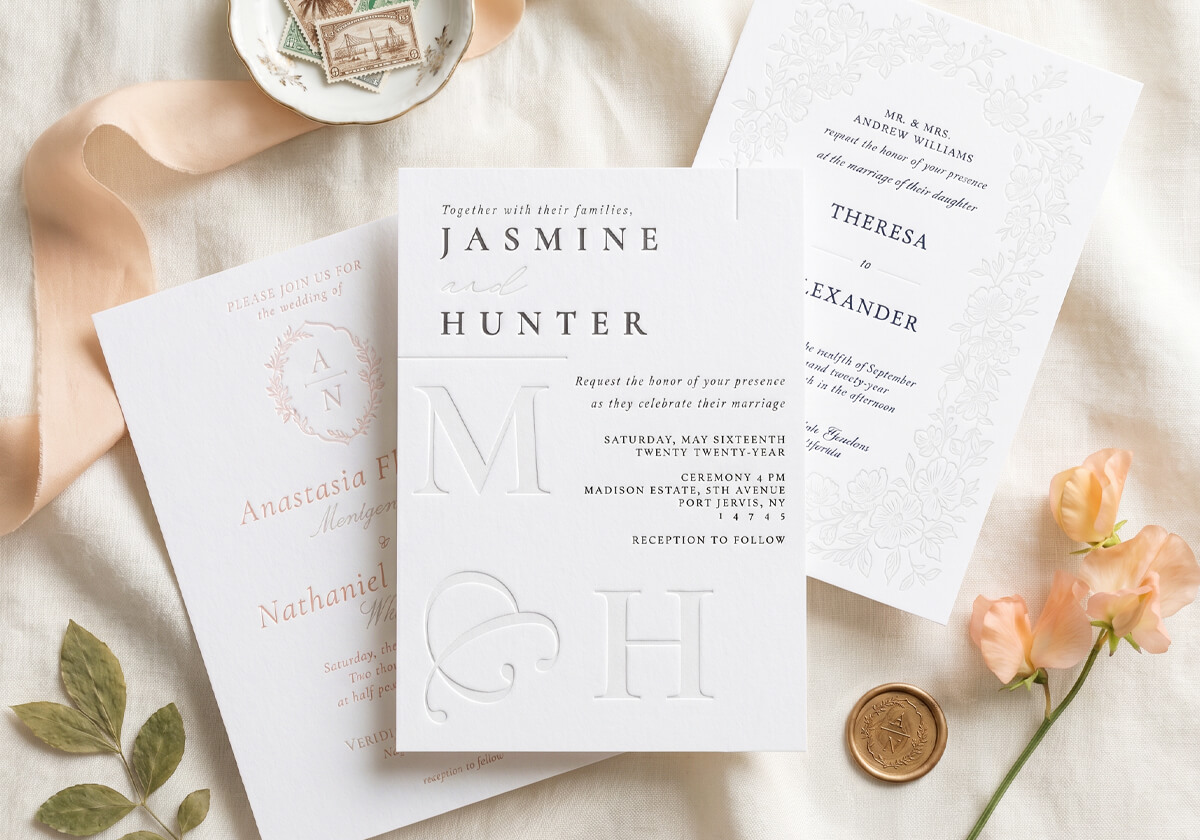 Luxury Letterpress Wedding Invitations, RSVP Cards & Wedding Stationery Suites By Moodthology Papery