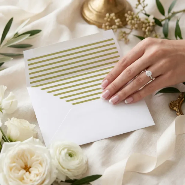 Elegant Luxury Parisian French Stripe Envelope Liner