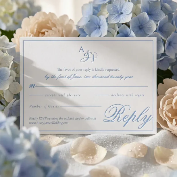 Elegant Script Calligraphy Minimal Border Wedding Letterpress RSVP Cards