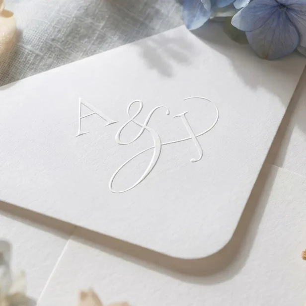 Simple Modern Minimal Elegant Two Letter Monogram Embosser