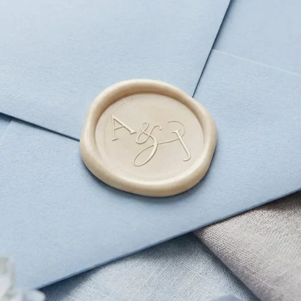 Simple Modern Minimal Elegant Two Letter Monogram Wax Seal Sticker