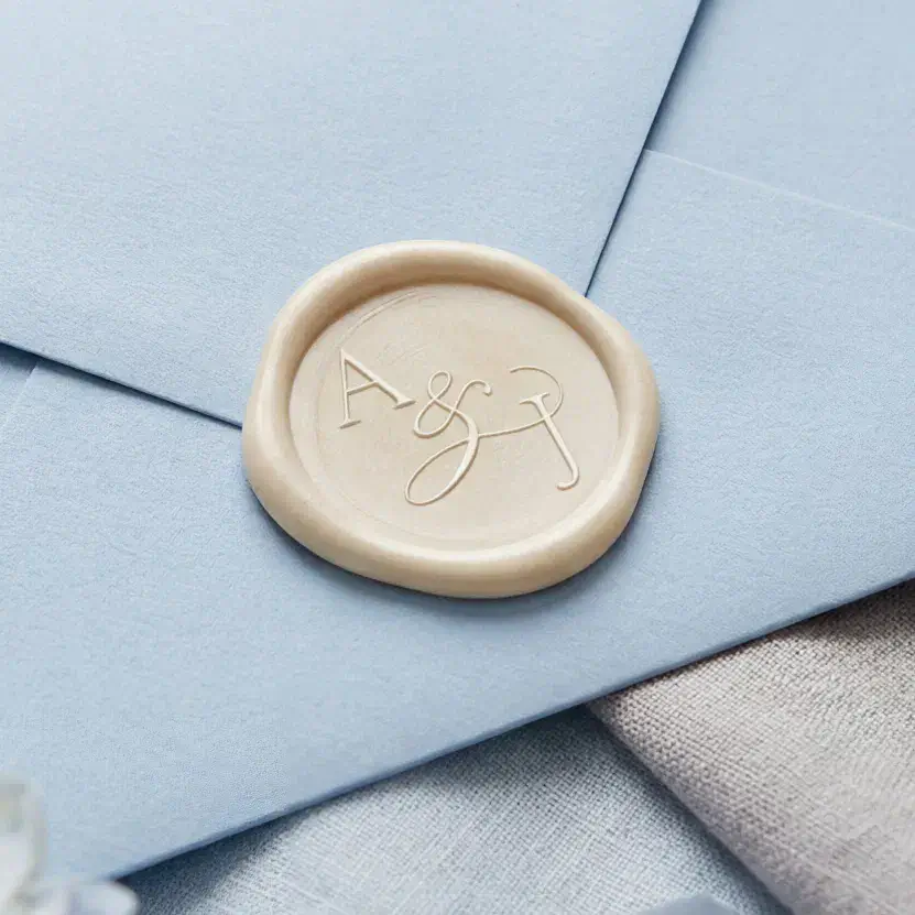 Simple Modern Minimal Elegant Two Letter Monogram Wax Seal Sticker