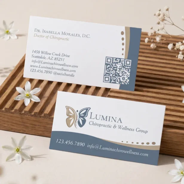 Butterfly Spine Chiropractic Wellness Branding Business Card