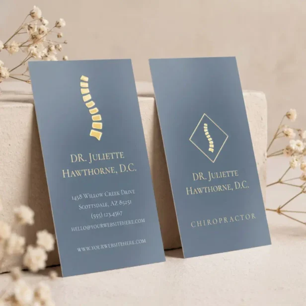 Elegant Luxury Professional Chiropractor Clinic Foil Business Cards