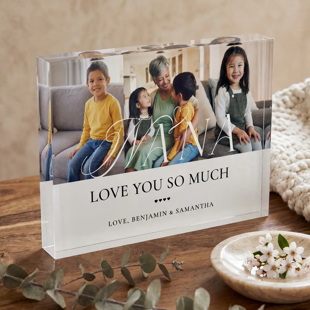 Love You Nana Grandkids Collage Personalized Gift Photo Block